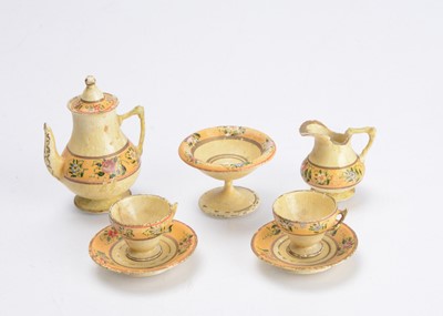 Lot 1103 - An 19th century  German turned and painted wooden dolls’ house tea set