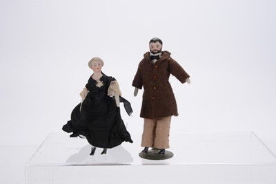 Lot 1126 - A German bisque shoulder-head dolls’ house male doll