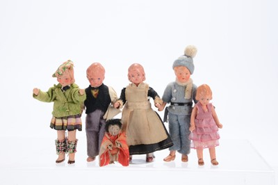 Lot 1131 - Three German composition dolls’ house dolls