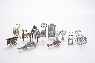 Lot 1137 - French cast-metal dolls’ house Penny Toys