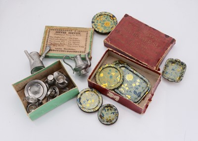 Lot 1141 - An English tinplate ‘The Unbreakable Toy Dinner Set’, in original box