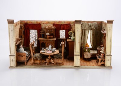 Lot 1143 - A German dolls’ house wooden room setting