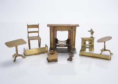 Lot 1148 - English brass dolls’ house items