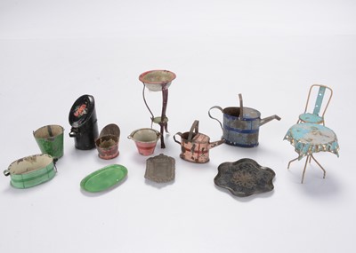 Lot 1160 - 19th century dolls’ house tinplate chattels
