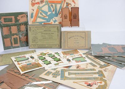Lot 1173 - A quantity of mainly late 19th century dolls’ house card furniture to assemble