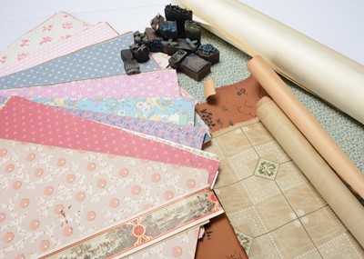 Lot 1176 - Old wallpaper suitable for dolls’ house decorating