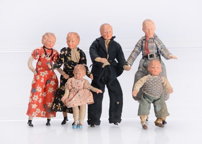 Lot 1189 - Six Caco dolls’ house dolls