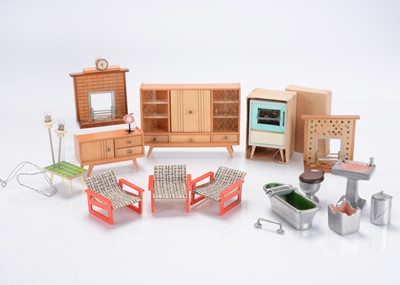 Lot 1201 - Mid century design dolls’ house furniture