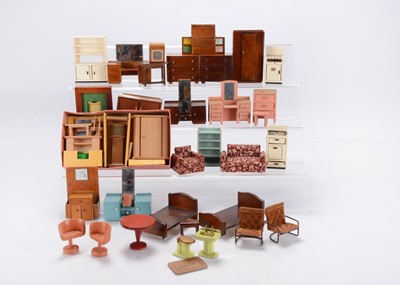 Lot 1203 - Dol-Toi, Barton and similar post-war dolls’ house furniture