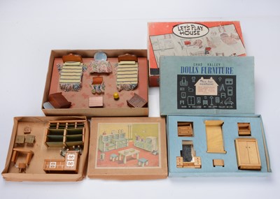 Lot 1206 - Post-war boxed dolls’ house furniture
