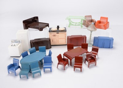 Lot 1210 - Various bakelite and plastic dolls’ house furniture