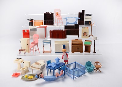 Lot 1212 - Various bakelite and plastic dolls’ house furniture