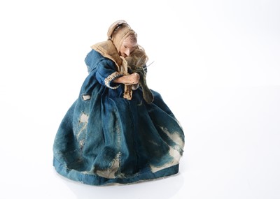 Lot 1220 - A rare mid 19th century John Hempel British automaton elderly woman knitting toy doll