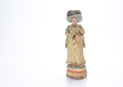 Lot 1223 - A rare early 19th century Sergiev Posad large trihedrial doll