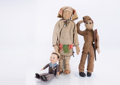 Lot 1239 - Three cloth dolls