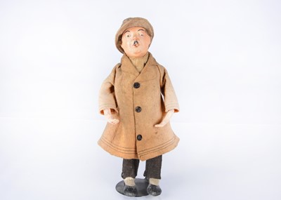 Lot 1241 - A 1920-30s Continental composition headed smoking man squeak toy doll