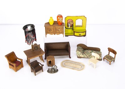 Lot 969 - Interesting 1930s dolls’ house furniture and chattels