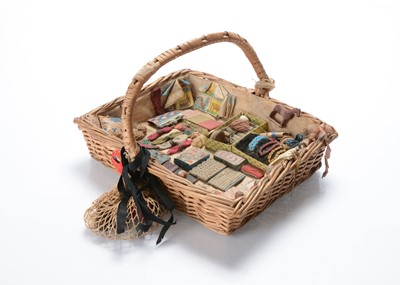 Lot 1247 - A large size 19th century doll’s pedlar basket