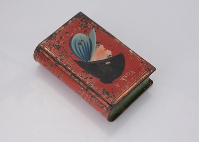 Lot 1257 - An early 19th century toleware book snuff box featuring the Duke of York and Mary Anne Clarke