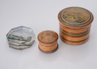 Lot 1264 - A 19th century Tunbridge ware Pavilion Brighton circular box