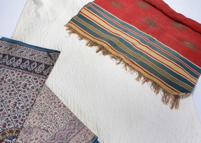 Lot 1276 - A large white cotton Durham quilt