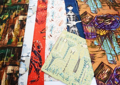 Lot 1278 - Mid century design curtains and material