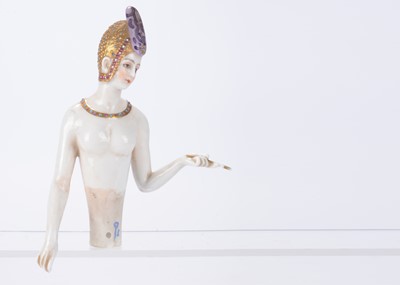 Lot 1289 - A rare Dressel & Kister half-doll with elaborate headdress