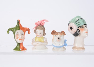 Lot 1295 - Four German novelty pin-cushion/half-dolls