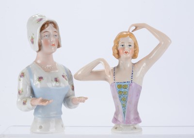 Lot 1302 - Two German pin-cushion/half dolls