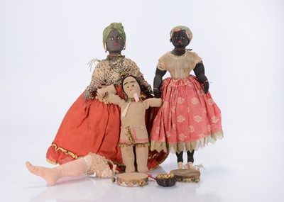 Lot 1315 - Two Bahia (Brazil) black cloth dolls