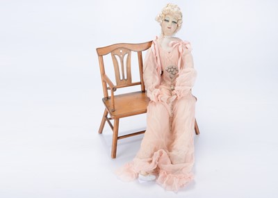 Lot 1319 - A fine French boudoir doll, 1930s