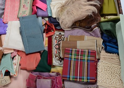 Lot 1348 - A mixed lot of small silk pieces and ribbon fragments
