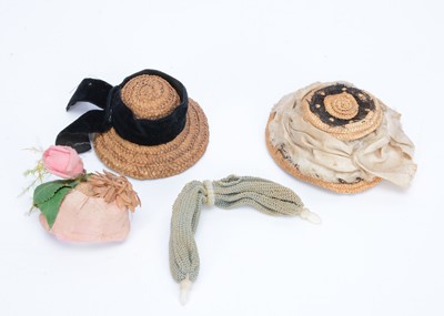 Lot 1353 - Three small dolls’ hats