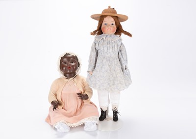 Lot 1363 - Two British bisque headed dolls