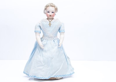 Lot 1433 - A Jules Steiner pressed bisque swivel head walking fashionable doll, circa 1863
