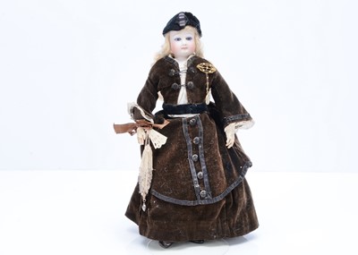 Lot 1436 - A French swivel head fashionable doll