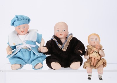 Lot 1440 - Three small German baby dolls