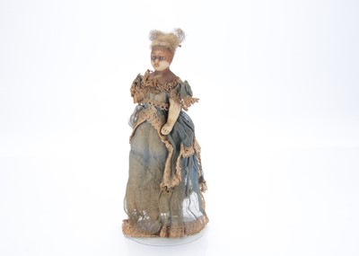 Lot 1443 - An 19th century English poured wax shoulder-head child doll