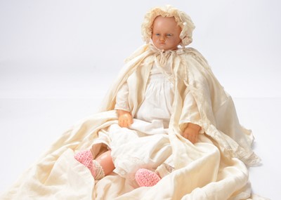 Lot 1448 - A Pierrotti poured wax baby shoulder-head doll