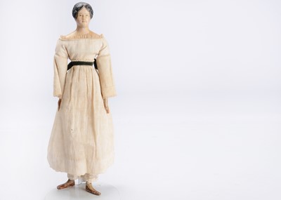 Lot 1450 - An 19th century German papier-mâché doll