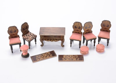 Lot 1462 - Five Waltershausen dolls’ house chairs