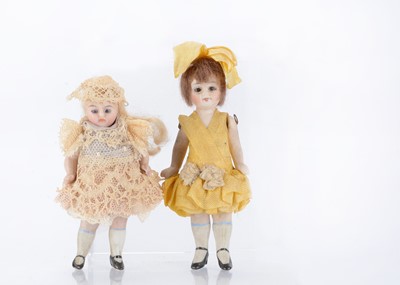 Lot 1470 - Two German all-all-bisque dolls’ house doll