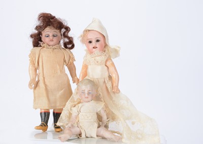 Lot 1476 - Two German bisque headed dolls’ house dolls