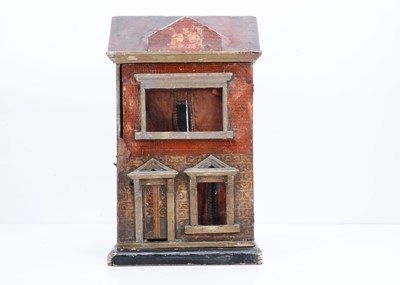 Lot 1493 - A small red roof wooden dolls’ house