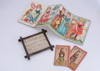 Lot 1501 - An1851 miniature alphabet sampler on card