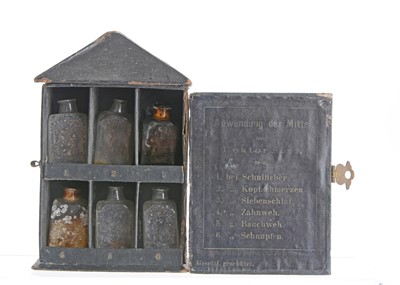 Lot 1525 - A rare late 19th century German dolls’ house or doll medicine cabinet