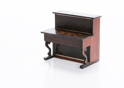 Lot 1527 - A mid 19th century Waltershausen dolls’ house upright piano