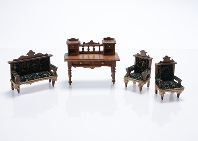 Lot 1543 - Early 20th century German oak dolls’ house furniture