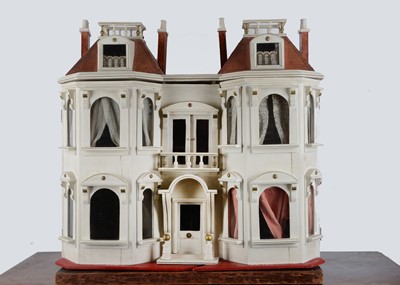 Lot 1550 - A G & J Lines No.24 ‘Kits Coty’ painted wooden dolls’ house, circa 1909