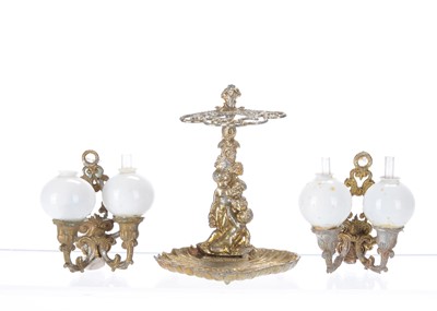 Lot 1557 - A German cast-metal dolls’ house umbrella stand